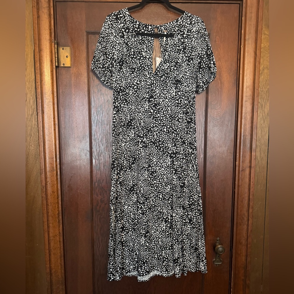 Free People Black and White Midi Dress
